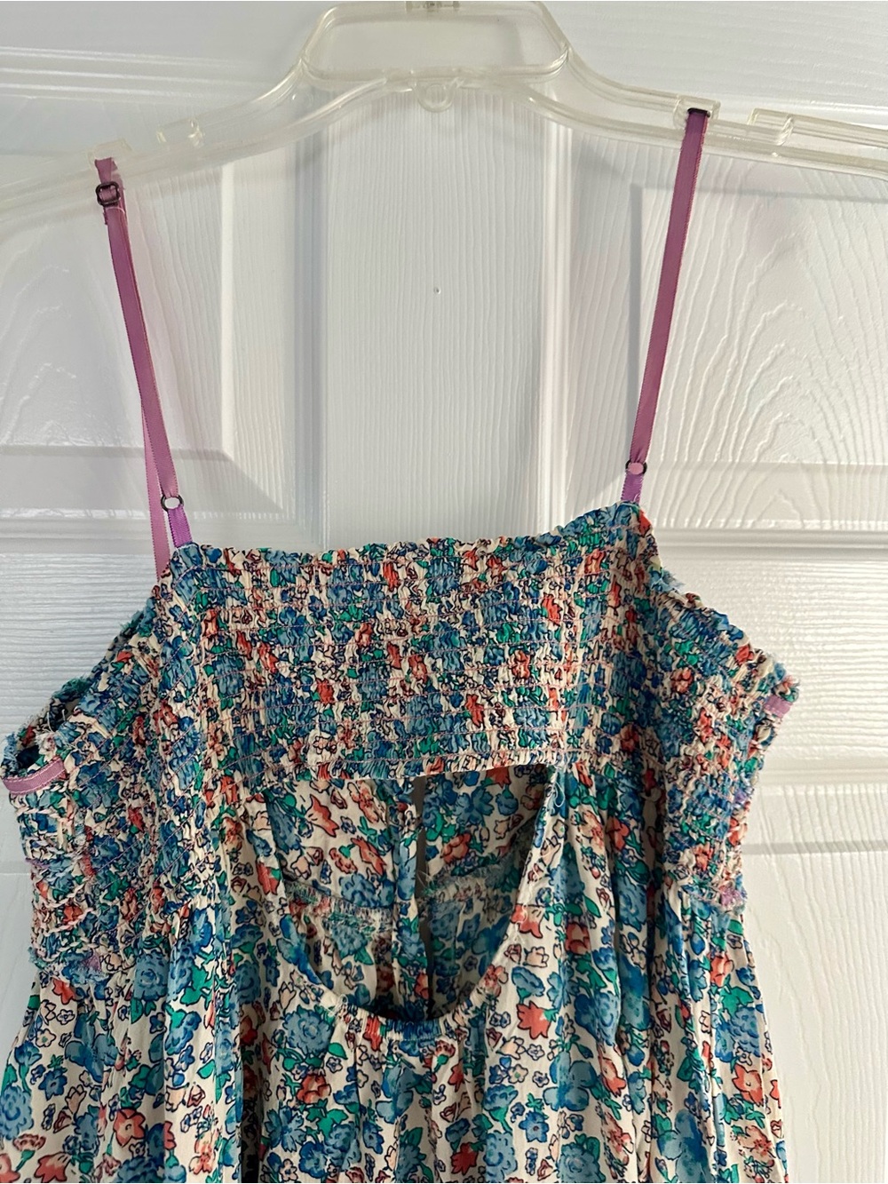 Free People Teal and Pink Floral Midi Dress with Button Front - Picture 11 of 13